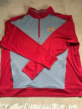 Cutter & Buck Red Athletic Pullover with Iowa State logo